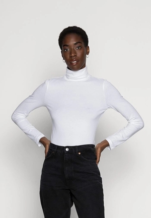 T-Shirt ANNA FIELD Anna Field Basic Roll Neck Long Sleeves Top Blanche Femme | AIA-1721845